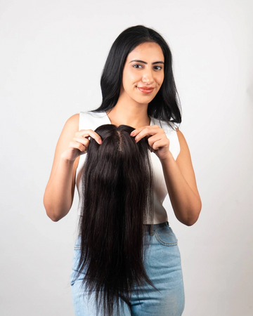 Lace Topper Hair Extensions to cover Thinning Hair Women