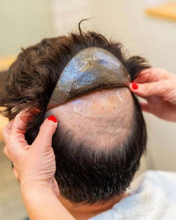 Men Toupee Hair to cover hair loss and hair baldness for men (9x7)