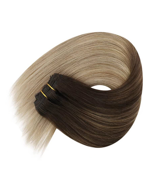 Brown and blonde color Weft