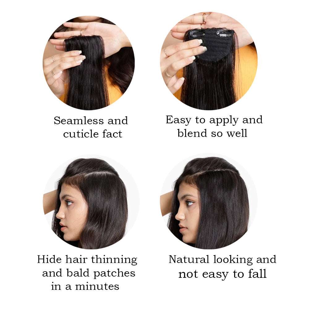 Invisible side patches hair extensions